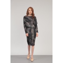 Рокля 243 трико сива гама